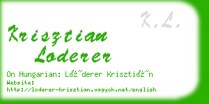 krisztian loderer business card